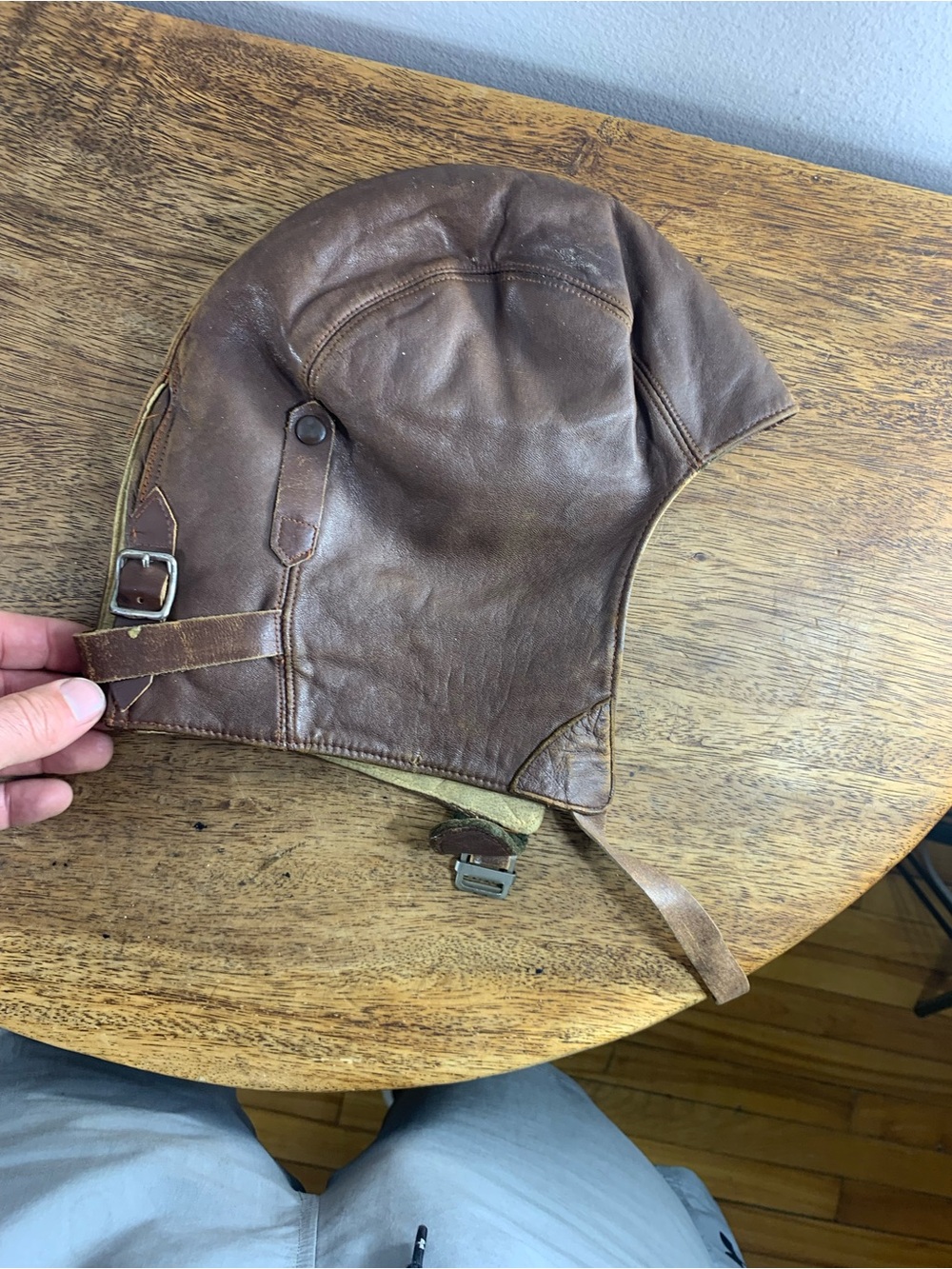 VintageWW2 Canadian or British army aviator military flight combat leatherhelmet - Picture 5 of 8